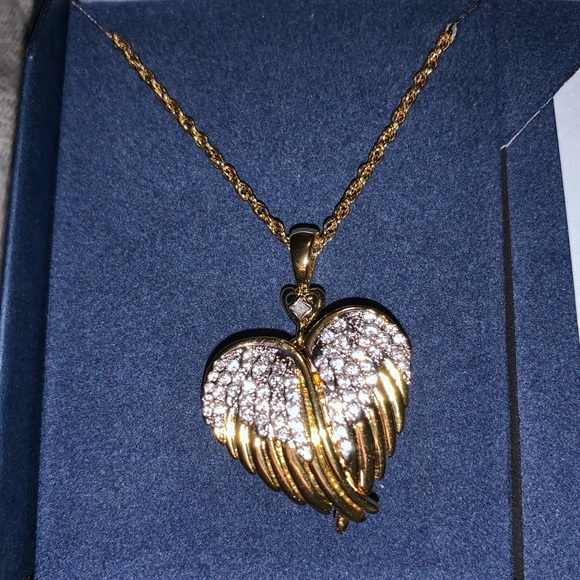 Guardian Angel Diamond Locket Necklace - Picture 2 of 6